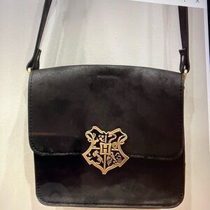 Harry Potter Black Crossbody Bag with Gold Emblem